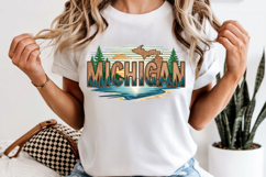 Michigan State PNG, Vintage Great Lakes Sublimation Design Product Image 6