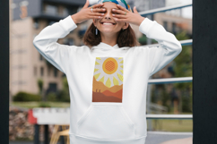 Abstract Mountain Window View Pillow Design Product Image 6