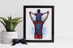 Football soccer clipart father and son daughter Product Image 6