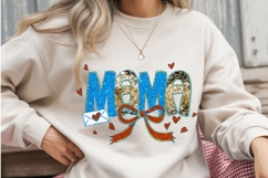 MAMA Glitter PNG | Blue &amp; Gold Mom Sublimation Product Image 3
