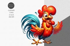 Rooster clipart, Farm animals clipart, Rooster sublimation Product Image 1