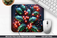 Flowers Mouse Pad Sublimation,Christmas Mouse Pad PNG Design Product Image 1