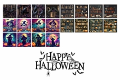 Halloween Square Coasters Bundle, Cartoon Halloween Bundle Product Image 6