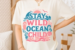 Stay Wild Ocean Child Svg, Retro Summer Svg, Beach Life Svg. Product Image 7
