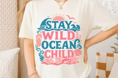Stay Wild Ocean Child Svg, Retro Summer Svg, Beach Life Svg. Product Image 7