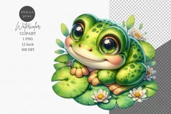 Cute Animals Clipart, Baby frog clipart Product Image 1