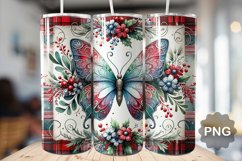 Christmas Butterfly Sublimation - 20 Oz Skinny Tumbler Product Image 1