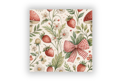 Cottagecore Strawberry Gingham Paper, Seamless Watercolor Product Image 6