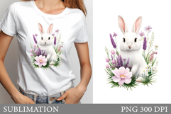 Cute Bunny Sublimation. Cute Bunny T-Shirt Design Product Image 1
