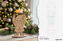 Christmas Elf Candle Holder Laser Cut | Glowforge | SVG Product Image 2