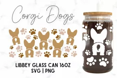 Corgi Glass Wrap SVG, 16oz Libbey Wrap SVG, Dog Mama SVG Product Image 2