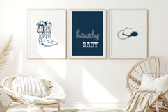 Blue Coquette Bow Cowboy Boots Set of 3 Prints Product Image 6