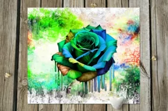 Rainbow rose | 9 Skinny tumbler flowers Sublimation designs Product Image 6