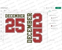 Christmas SVG PNG | Distressed December 25 Png | Varsity Product Image 6