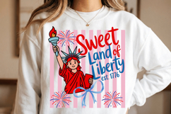 Sweet Land of Liberty Stripes PNG T-Shirt|4th of July PNG Product Image 4