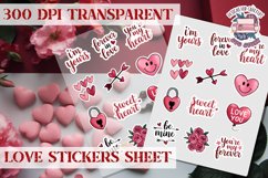 Love sticker Hearts Stickers Sheet St. Valentine&#039;s Heart PNG Product Image 1