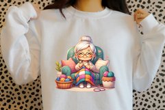 Granny Crocheting Clipart PNG 300dpi Product Image 5