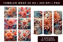 3d Flower Sublimation Tumbler | 3d Tumbler Wrap Product Image 1