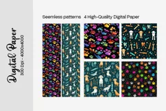 Dog Paw Digital Paper Seamless Scrapbook Paper Product Image 3