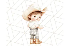 Cowboy Clipart PNG, Kid Western Country Graphic Product Image 2