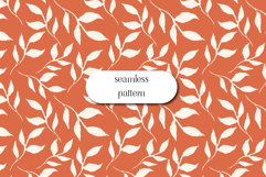 Seamless Leaf Pattern, Minimal Botanical on Terracotta Product Image 1