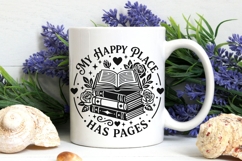 My Happy Place Has Pages Svg, Book Lover Svg, Book Worm Svg. Product Image 7