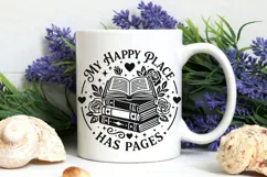 My Happy Place Has Pages Svg, Book Lover Svg, Book Worm Svg. Product Image 7