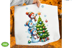 Cute Christmas Snowman PNG, Funny Christmas Snowman PNG Product Image 2