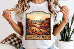Arizona State PNG, Vintage Desert Sunset Sublimation Design Product Image 6