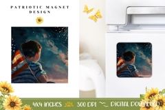 4th of July Magnet Template, American Flag Magnet Print Product Image 1