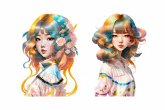 Cute Asian woman 20 PNG Digital download Product Image 4