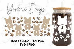 Yorkie Lover SVG, Yorkie 16oz Libbey Glass Wrap SVG Product Image 1