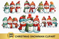 9 PNG Colorful Christmas Snowman, Snowman Sublimation Bundle Product Image 1