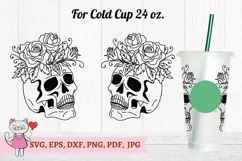 Halloween Skull of rose , Full Wrap Venti Cold Cup 24 oz Product Image 2