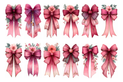 Pink Coquette Bows PNG Clipart Set Product Image 2