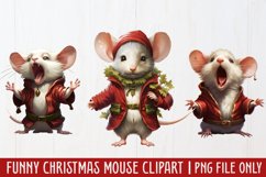 Funny Christmas Mouse Clipart Sublimation Product Image 1