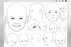 150 Procreate Boy&#039;s Head Base Stamp Brushes Product Image 6