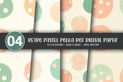 Retro Pastel Polka Dot Digital Paper Product Image 1