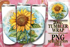 Floral Denim Tumbler Wrap Spring 20oz Product Image 1