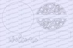 Daisy Welcome Sign SVG | Summer Welcome Door Hanger SVG Product Image 2