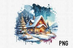 Cozy Cottage Sublimation - Cozy Cottage landscape Clipart Product Image 1