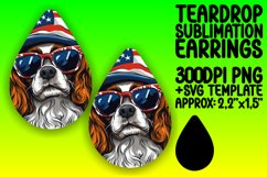 with American Flag Teardrop Earrings Dog Sublimation Design Product Image 1