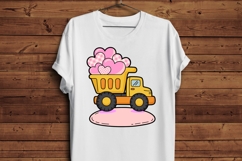 Glitter Dump Truck with Hearts PNG Product Image 4