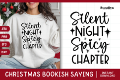 Christmas Bookish Quote SVG | Silent Night, Spicy Chapter Product Image 1