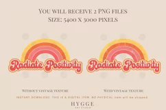 Radiate Positivity Sublimation PNG | Retro Inspirational PNG Product Image 2