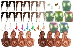 Afro girl clipart, Curly Fashion girl clipart Product Image 2