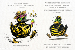 Whimsical Summer Duck Png Clipart Product Image 2