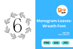 Monogram Leaves Wreath Font Product Image 1