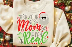Ask Your Mom If I'm Real Svg, Funny Sarcastic Santa Svg. Product Image 7