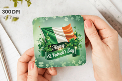 Happy St Patrick’s Day Irish Flag Square Coaster PNG Sublima Product Image 1